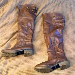 Brown over knee boots